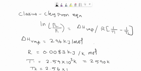 clausius-clapeyron-equation-the-variation-of-vapor-pressure-with-temperature-can-be-expressed-by-the-clausius-clapeyron-equation-the-two-point-form-of-this-equation-can-be-written-as-ln-p2-a-27071