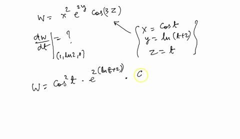 let-w-x2e2y-cos-3z-find-the-value-of-dw-dt-at-the-point-1-ln-2-0-on-the-curve-x-cos-t-y-ln-t-2-z-t-22764
