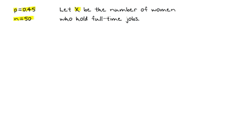 according-to-the-last-census-45-of-working-women-held-full-time-jobs-in-2002-if-a-random-sample-of-50-working-women-is-drawn-what-is-the-probability-that-19-or-more-hold-full-time-jobs-94545