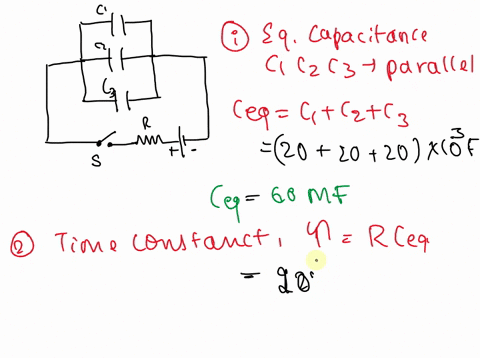 a-circuit-contains-a-d-cell-battery-a-switch-a-20-omega-resistor-and-three-20-mathrmmf-capacitors-th-53946