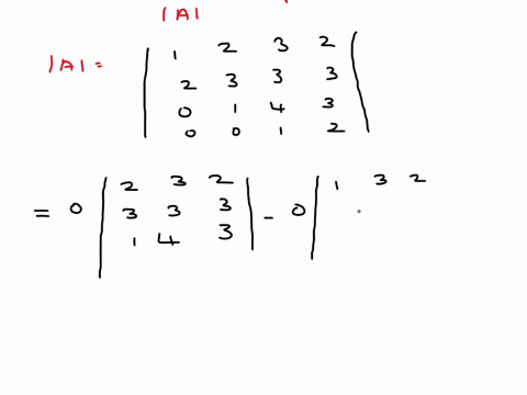 find-the-inverse-of-the-given-matrix-or-determine-that-the-matrix-is-singular-if-the-inverse-doesnt-exist-enter-dne-in-any-cell-of-the-matrix-1-2-3-2-2-3-3-3-0-1-4-3-0-0-1-2