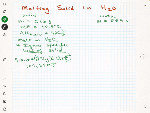 you-take-246-g-of-a-solid-melting-point-389-c-heat-of-fusion-425-jg-and-let-it-melt-in-855-g-of-water-the-water-temperature-decreases-from-its-initial-temperature-to-495-c-ignoring-the-specific-heat-o