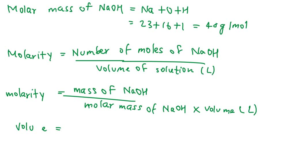 SOLVED: What volume of 0.138 M NaOH, in milliliters, contains 25.0 g of ...