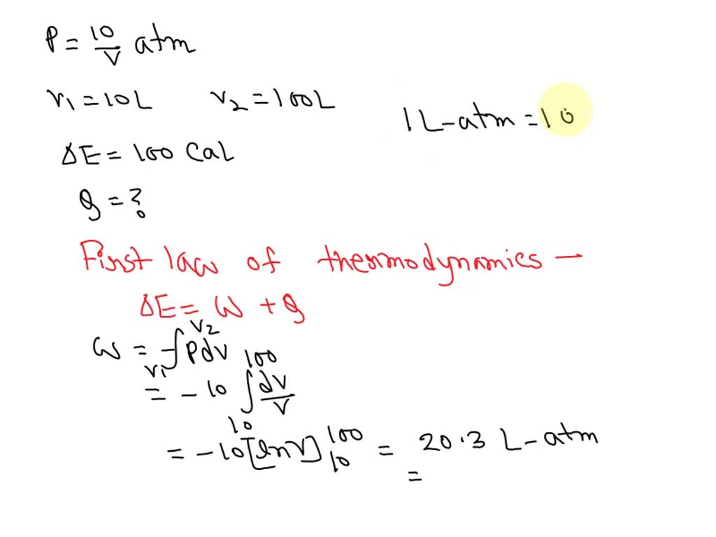 SOLVED: A Gas Expands Against A Variable Opposing Pressure Given By P ...