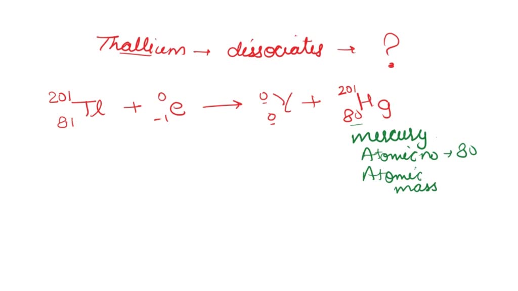 SOLVED: Identify the nuclide produced when thallium-201 decays by ...