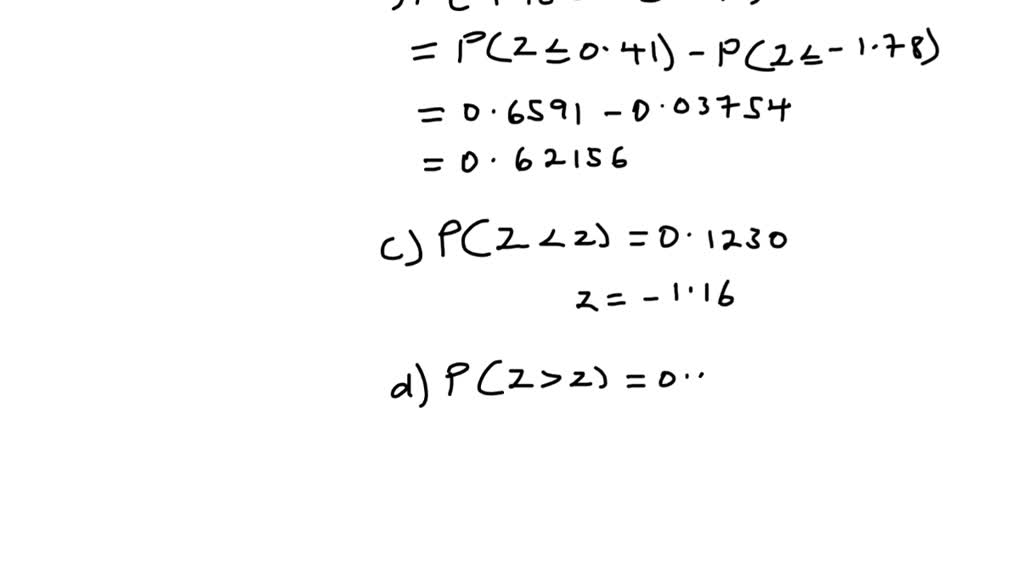 SOLVED Question 8 20 Points Using Tables For Standard Normal
