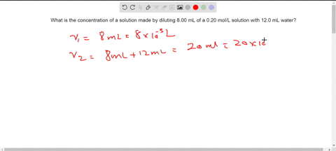 what-is-the-concentration-of-a-solution-made-by-diluting-800-ml-of-a-020-moll-solution-with-120-ml-water-47602