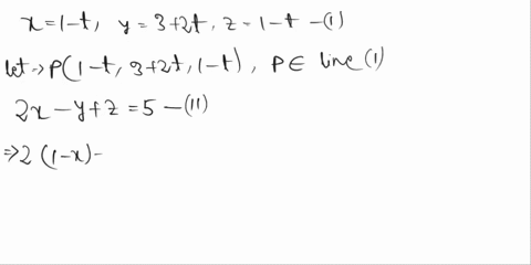 let-pwy2-be-the-point-at-which-the-line-with-parametric-equations-1l-y32-21-ttr-intersects-the-plane-2x-9-2-5-find-the-distance-between-pthe-origin-and-the-point-36016