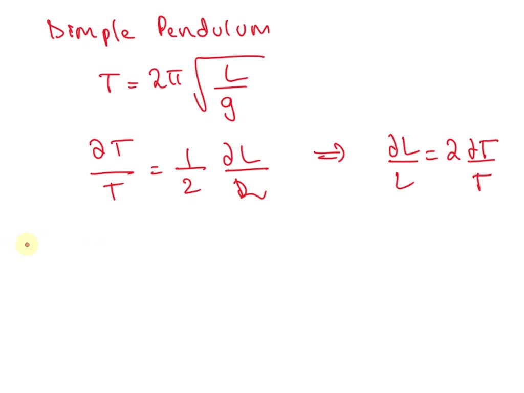 in simple pendulum experiment percentage error