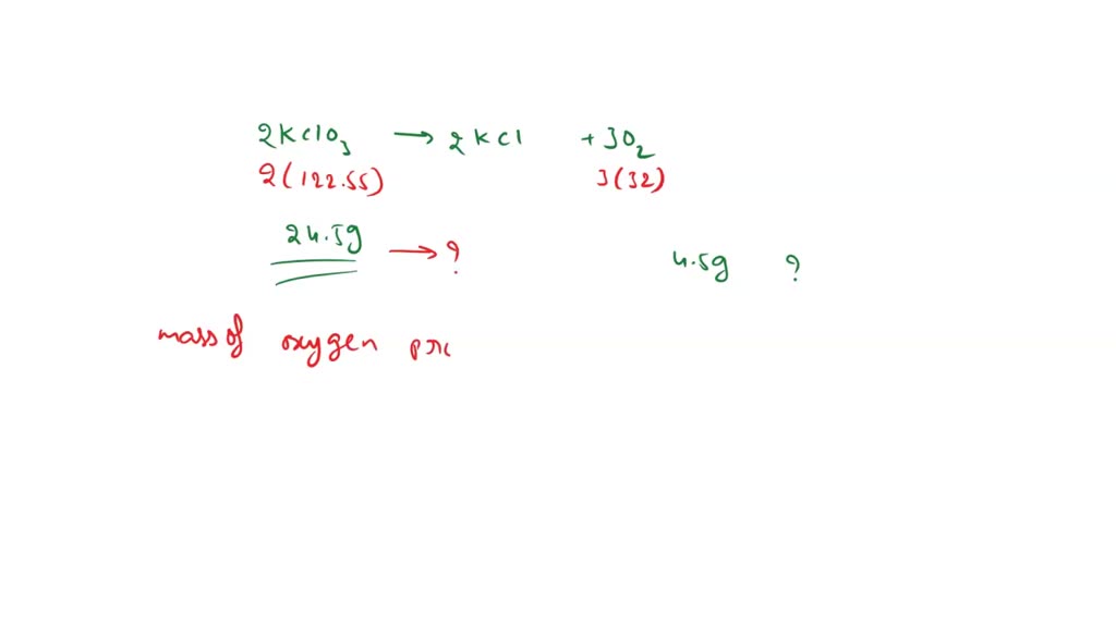 SOLVED: 'way of generating dry 02 in the lab is to heat potassium ...