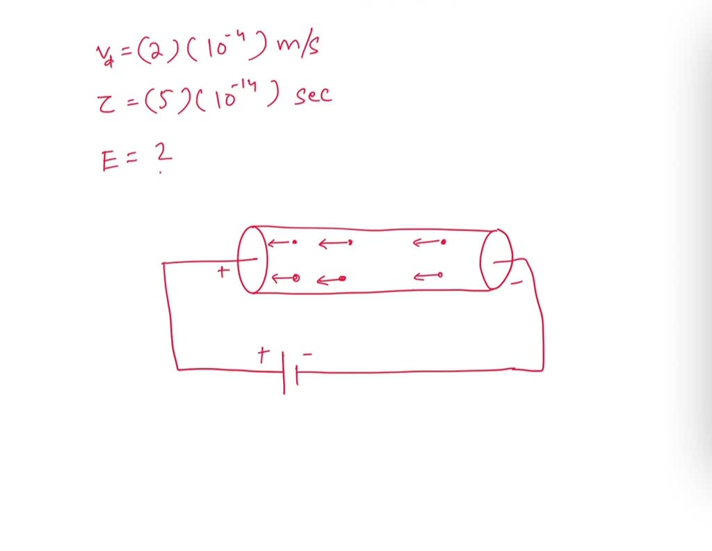 SOLVED The electron drift speed is 2 x 104 m/s in metal with a mean free time between