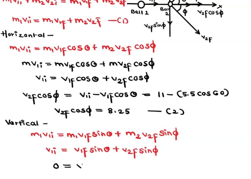 SOLVED Two billiard balls undergo ' an elastic collision as shown in