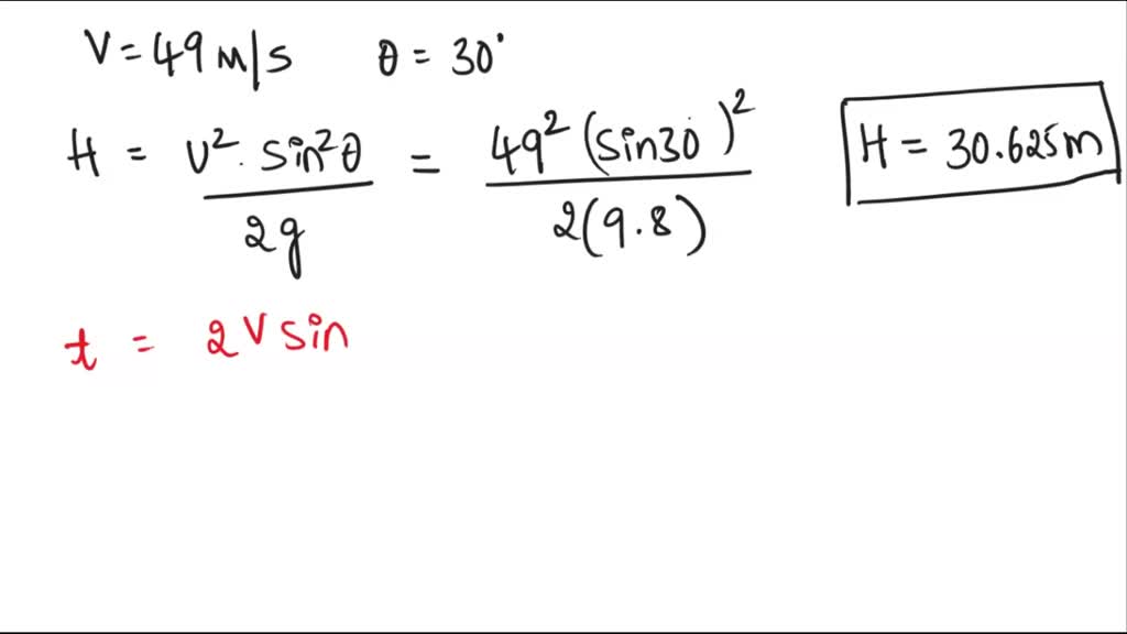 SOLVED: A body is thrown with a velocity of projection 49 ms-1 at an ...