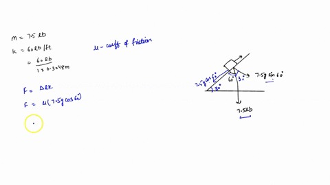 a-a-75-ib-collar-is-released-from-restjin-the-position-shown-slides-down-the-inclined-rod-and-compresses-the-spring-the-direction-of-motion-is-reversed-and-the-collar-slides-up-the-rod-knowi-14554