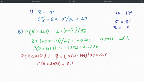consider-normally-distributed-population-with-mean-p-199-and-standard-deviation-0-random-samples-of-size-n-are-selected-from-this-population-_-81-suppose-1a-what-is-the-mean-of-the-distribut-42466