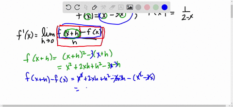 find-the-derivative-of-the-following-functions-using-the-limit-definition-of-derivatives-a-fx-x-_-3t-b-fx-2-x-62141