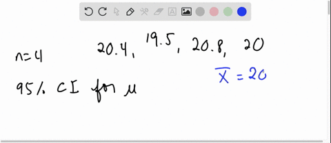 the-weights-of-four-randomly-chosen-bags-of-horse-carrots-each-bag-labeled-pounds-were-and-pounds-assume-that-the-distribution-of-weights-is-normal-find-a-95-confidence-interval-for-the-mean-weight-of