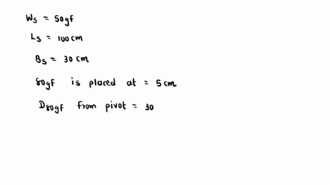 31-a-uniform-metre-rule-of-weight-50-gf-is-balanced-at-30-cm-mark-when-weights-of-80-gf-and-60-gf-act-at-5-cm-mark-and-45-cm-mark-respectively-what-force-must-be-applied-at-40-cm-mark-to-bal-44205
