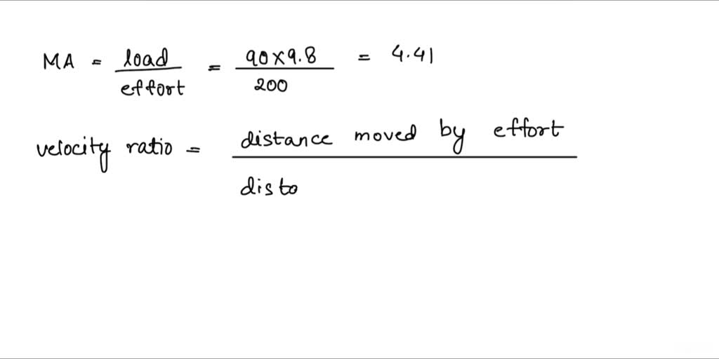 SOLVED Calculate the efficiency of a pulley system when an effort of