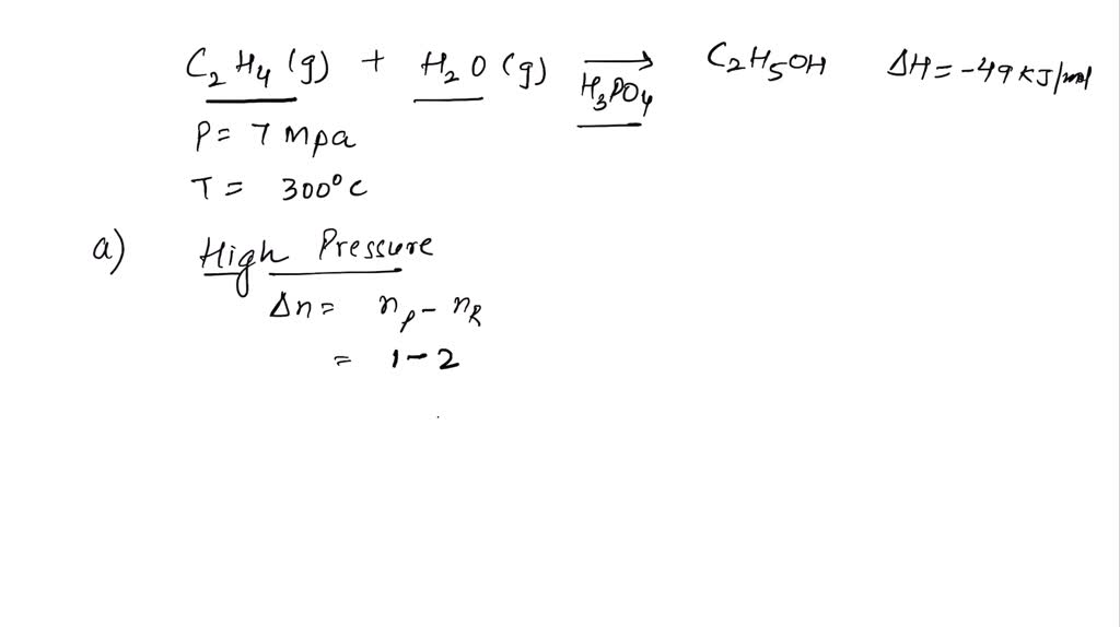 SOLVED 7 of 14 4. Ethanol can be produced industrially using