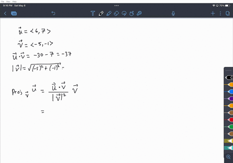 find-the-projection-of-u-67-onto-v-5-1-then-write-u-as-the-sum-of-two-orthogonal-vectors