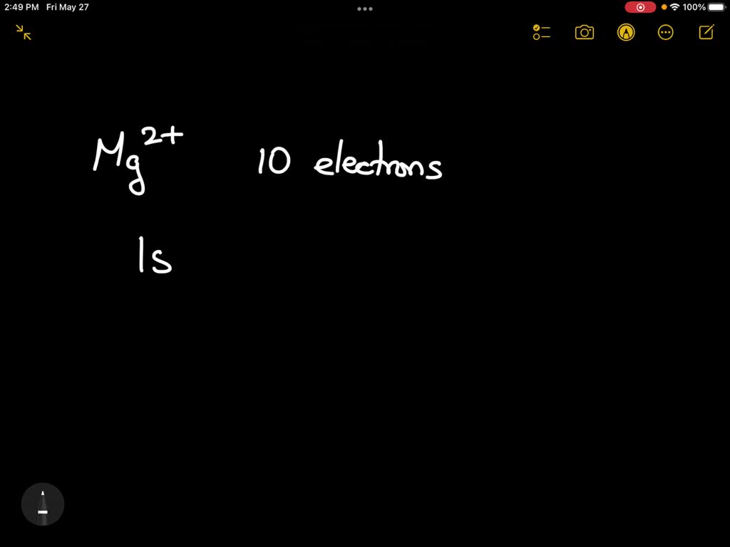 SOLVED write the electron configuration for a magnesium cation with a