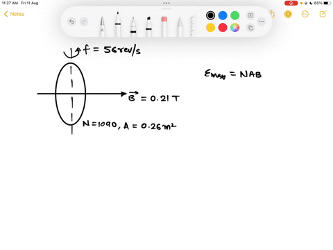 a-flat-coil-enclosing-an-area-of-026-m2-is-rotating-at-56-revs-with-its-axis-of-rotation-perpendicular-to-a-021-t-magnetic-field-a-if-there-are-1090-turns-on-the-coil-what-is-the-maximum-vol-65513