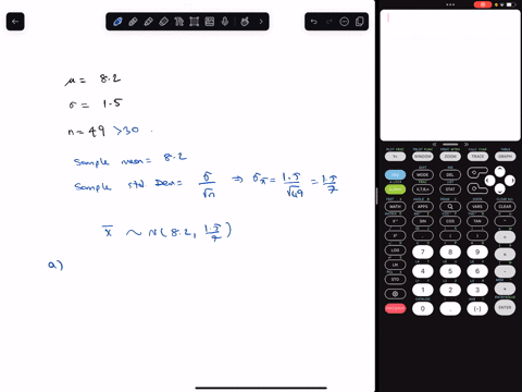 the-amount-of-time-that-a-customer-spends-waiting-at-an-airport-check-in-counter-is-a-random-variable-with-mean-82-minutes-and-standard-deviation-15-minutes-suppose-that-a-random-sample-ofn-16435