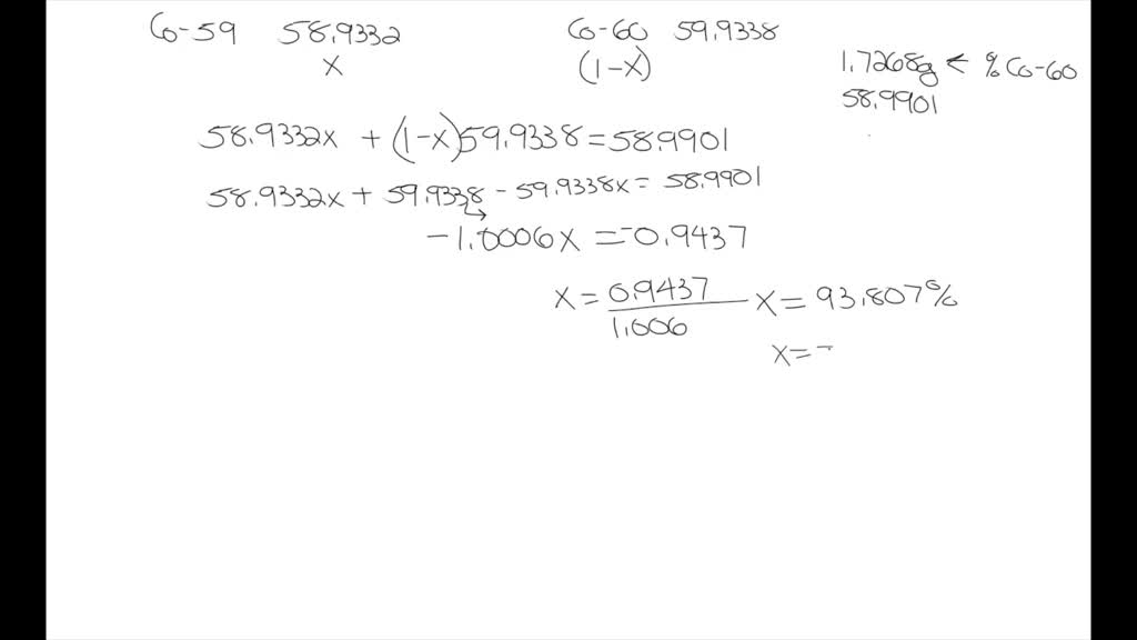 SOLVED A. Naturally occurring cobalt consists of only one isotope