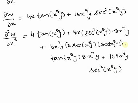 find-all-the-second-order-partial-derivatives-of-the-following-function-w2x-tan-8y-2566y-tan-8y-sec-v8y-1768ysec-x8y-4tan-x8y-aw-sec-8y-tan-xey-0w-ayox-24815
