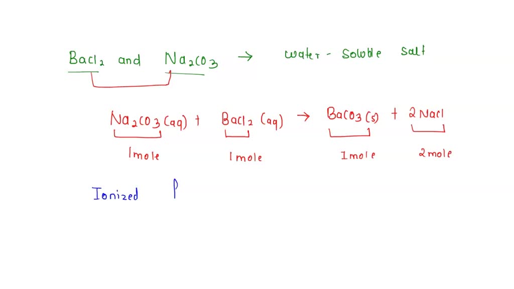 SOLVED: If aqueous solutions of Na2CO3 and BaCl2 are mixed, which ...