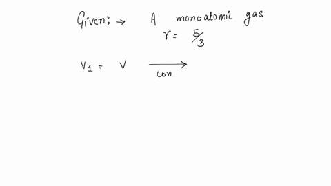 a-monoatomic-gas-gamma5-3-is-suddenly-compressed-to-18-of-its-original-volume-adiabatically-then-the-pressure-of-the-gas-will-change-to