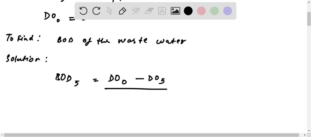 In a BOD determination, 6 mL of wastewater is mixed with 294 mL of ...