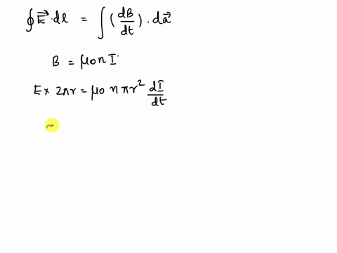 26iia-long-solenoid-with-20-turnscm-has-a-radius-of-24-cm-the-magnitude-of-the-induced-electric-field-2-cm-from-the-axis-is-5-10-3-vm-at-what-rate-is-the-current-in-the-solenoid-changing-52929