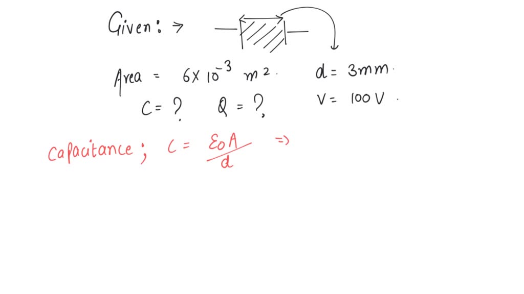 SOLVED In a parallel plate capacitor with air between the plates, each