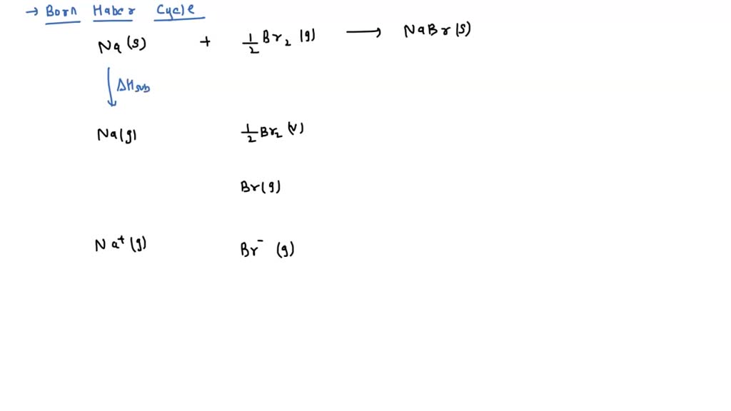 Solved Write The Born Haber Cycle For Srbrz And Calculate The Enthalpy Of Vaporization For