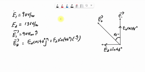 electric-fields-are-vector-quantities-whose-magnitudes-are-measured-in-units-of-voltsmeter-vm-find-the-resultant-electric-field-when-there-are-two-fields-e1-and-e2-where-e1-is-directed-verti-50317