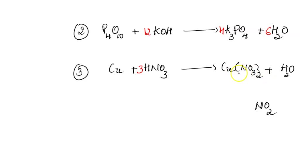 SOLVED 1. Write the balanced equations for the following word