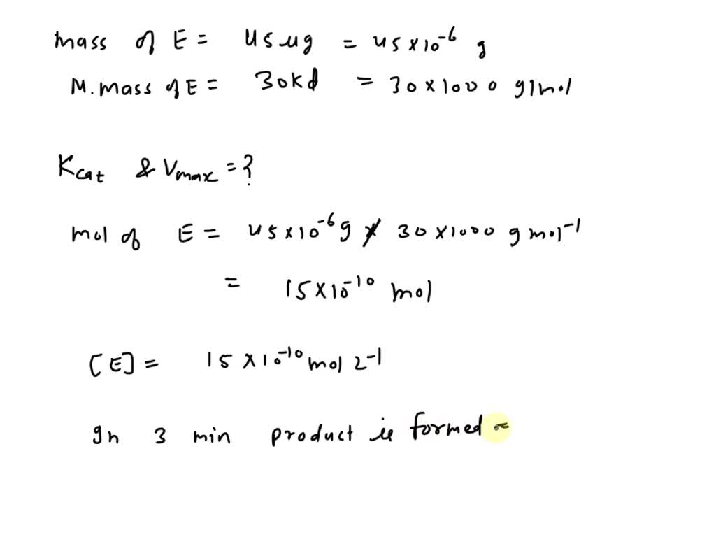 SOLVED An enzyme has a molecular weight of 30 kd; and each enzyme molecule has one active site