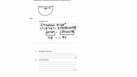 b-the-diagram-shows-metal-plate-made-by-removing-segment-from-_-circle-with-centre-0-and-radius-cm-thc-line-ab-is-chord-of-the-circle-and-angle-aob-24-find-the-length-of-ab-the-perireter-of-31813