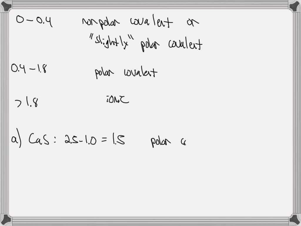 SOLVED: Calculate the electronegativity difference of the bonds ...