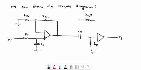 design-a-bandpass-bp-filter-circuit-with-gain-roll-off-rate-of-20-dbdecade-and-a-midband-gain-am-200-vv-the-lower-cutoff-frequency-fl15-khz-the-upper-cutoff-frequency-fh-15-mhz-draw-the-comp-89591
