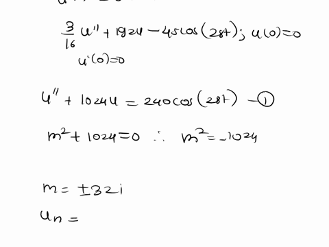 f-an-undamped-spring-mass-system-with-a-mass-that-weighs-6-lb-and-a-spring-constant-16-lbin-is-suddenly-set-in-motion-at-t0-by-an-external-force-of-45cos28t-lb-determine-the-position-of-the-66223