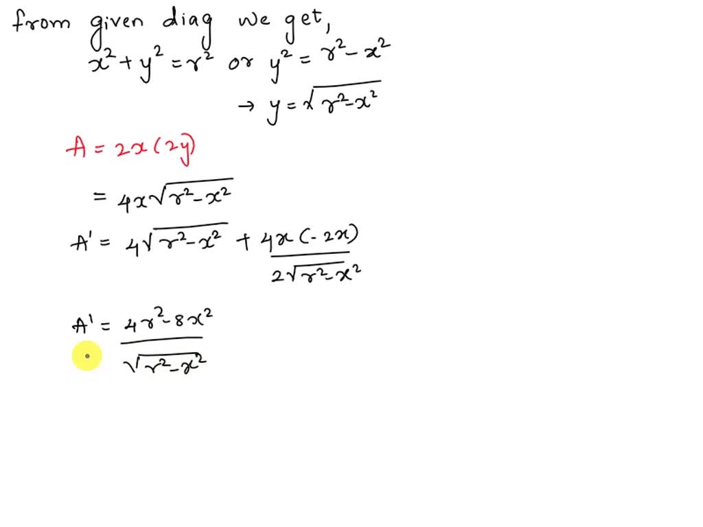 SOLVED: Find the dimensions of the rectangle of maximum area that can ...