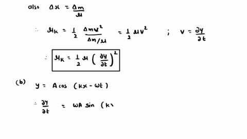 a-show-that-for-a-wave-on-a-string-the-kinetic-energy-per-unit-length-of-string-is-u_kx-tfrac12-mu-v-22684