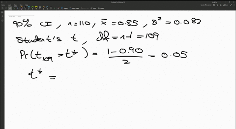 find-the-necessary-confidence-interval-for-a-population-mean-u-for-the-following-values-round-your-answers-to-three-decimal-placesa-90-confidence-interval-n-110-x-085-52-0082tointerpret-the-94744