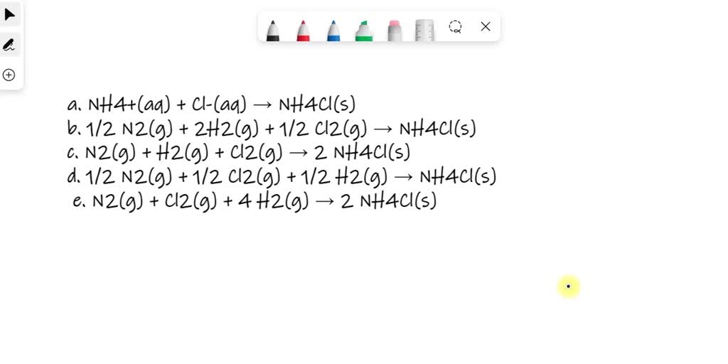 SOLVED The standard enthalpy of formation of NH4Cl(s) is 315.4 kJ/mol