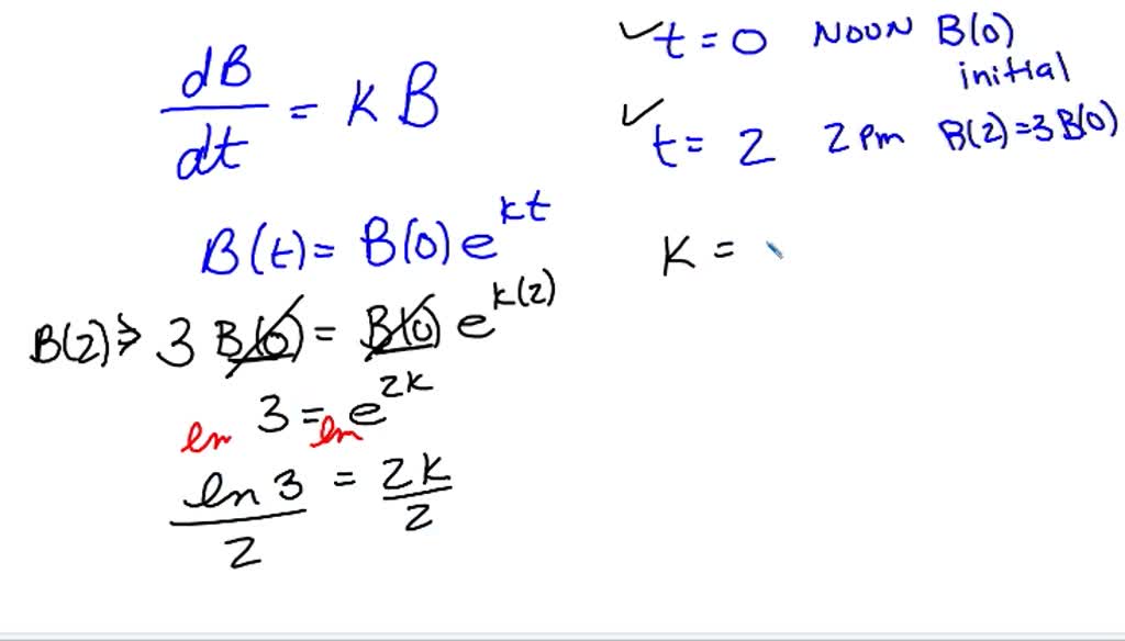 SOLVED: A Bacterial Population B Is Known To Have A Growth Rate ...