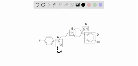 considering-the-chemical-structure-of-haloperidol-and-the-corresponding-pharmacodynamic-process-identify-the-types-of-intermolecular-interactions-that-correspond-to-each-of-the-functional-groups-marke