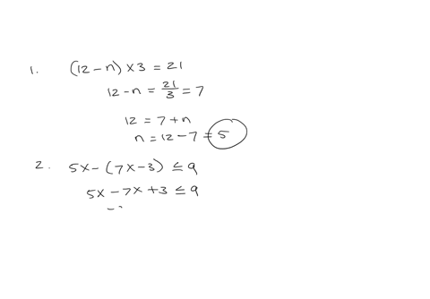 a-certain-number-is-subtracted-from-12-and-the-result-is-multiplied-by-3-if-the-answer-is-21-find-the-number-a-4-b-5-c-6-d-8-solve-5-x-7-x-3-leq-9-a-quad-x-leq-3-b-quad-x-geq-3-c-x-geq-6-d-x-leq-3-exp